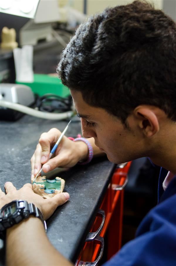 Kid Working On Fake Teeth Kid Working On Fake Teeth