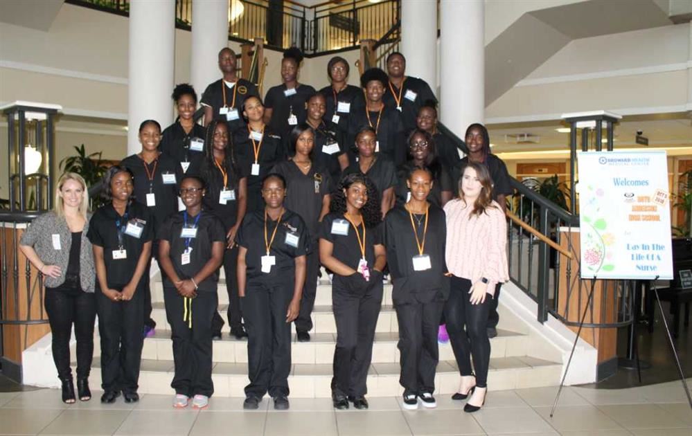 Photograph of Students at the Broward Health Hospital