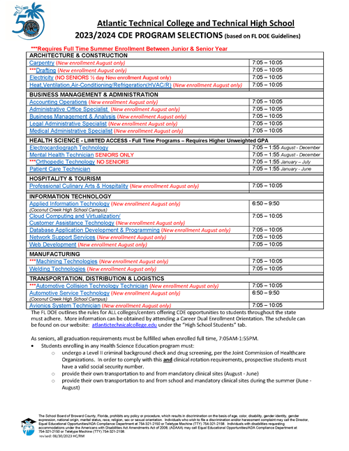 ATC Career Dual Enrollment programs
