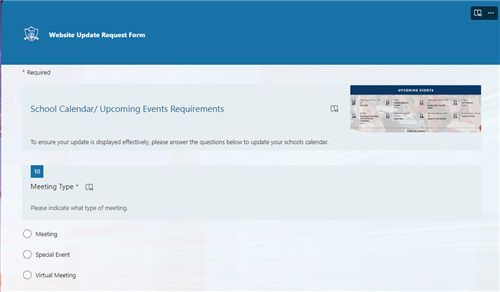Picture of School Calendar/Upcoming Events Requirements