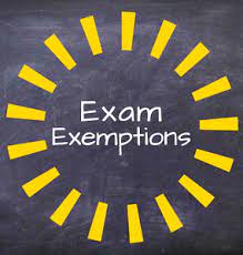  Exam Exemption