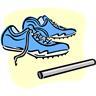 track shoes and baton