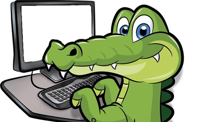  Picture of gator with laptop