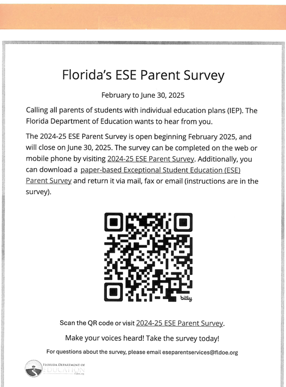  Florida's ESE Parent Survey
