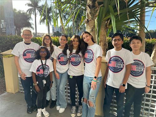 Teacher and group of students