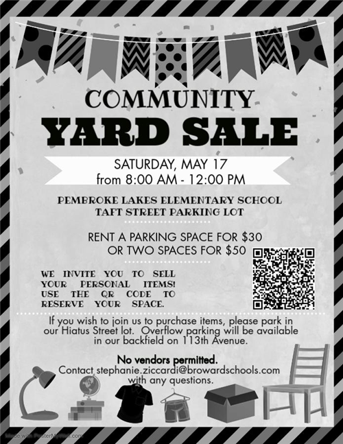  Community Yard Sale Saturday 5/17/2025 8am-12noon