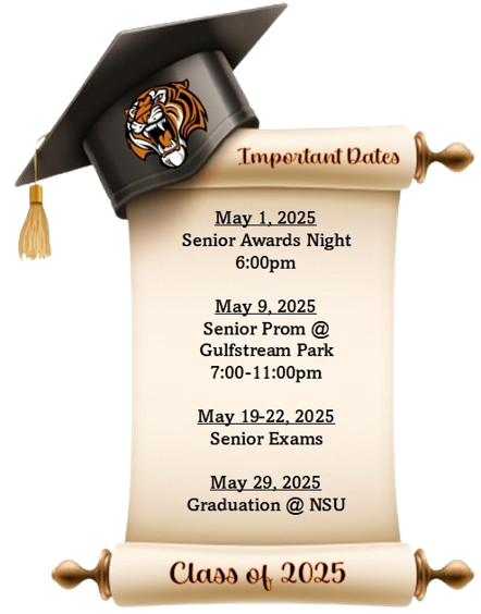  Important Dates - Class of 2025 Seniors