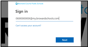 sign in screen