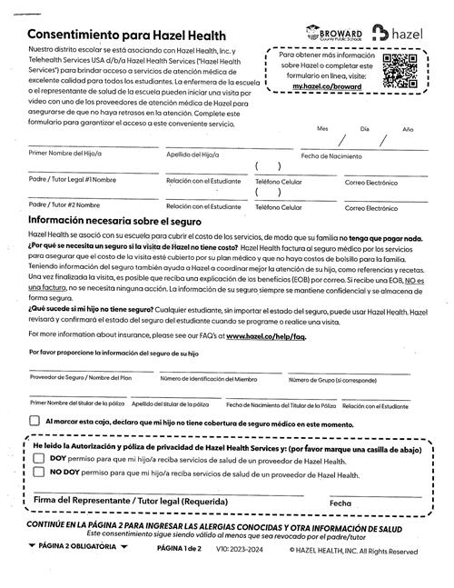 Hazel Health Medical Consent Form