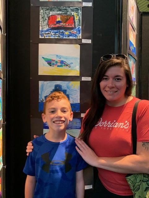 student with art